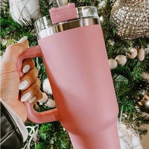 LAST ONE | NEW Stainless Steel Insulated Light Pink Tumblr Cups With Straw